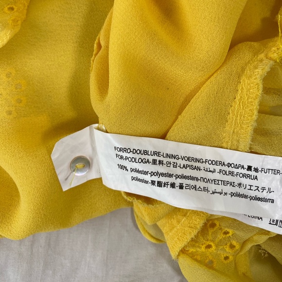 NWOT Zara yellow embroidered blouse - Picture 8 of 10